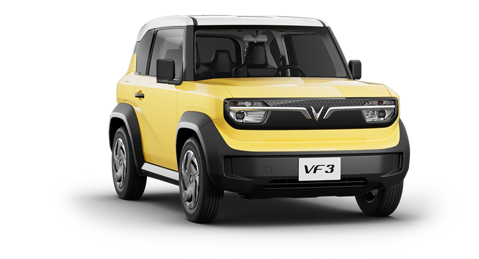 VinFast VF3 màu vàng Yellow Summer nóc trắng