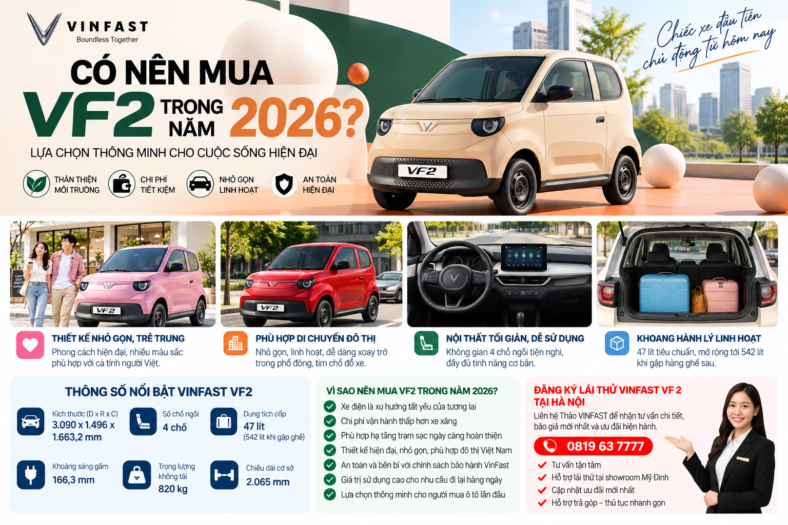 Có nên mua VinFast VF 2 trong năm 2026? Đánh giá trước khi xuống tiền